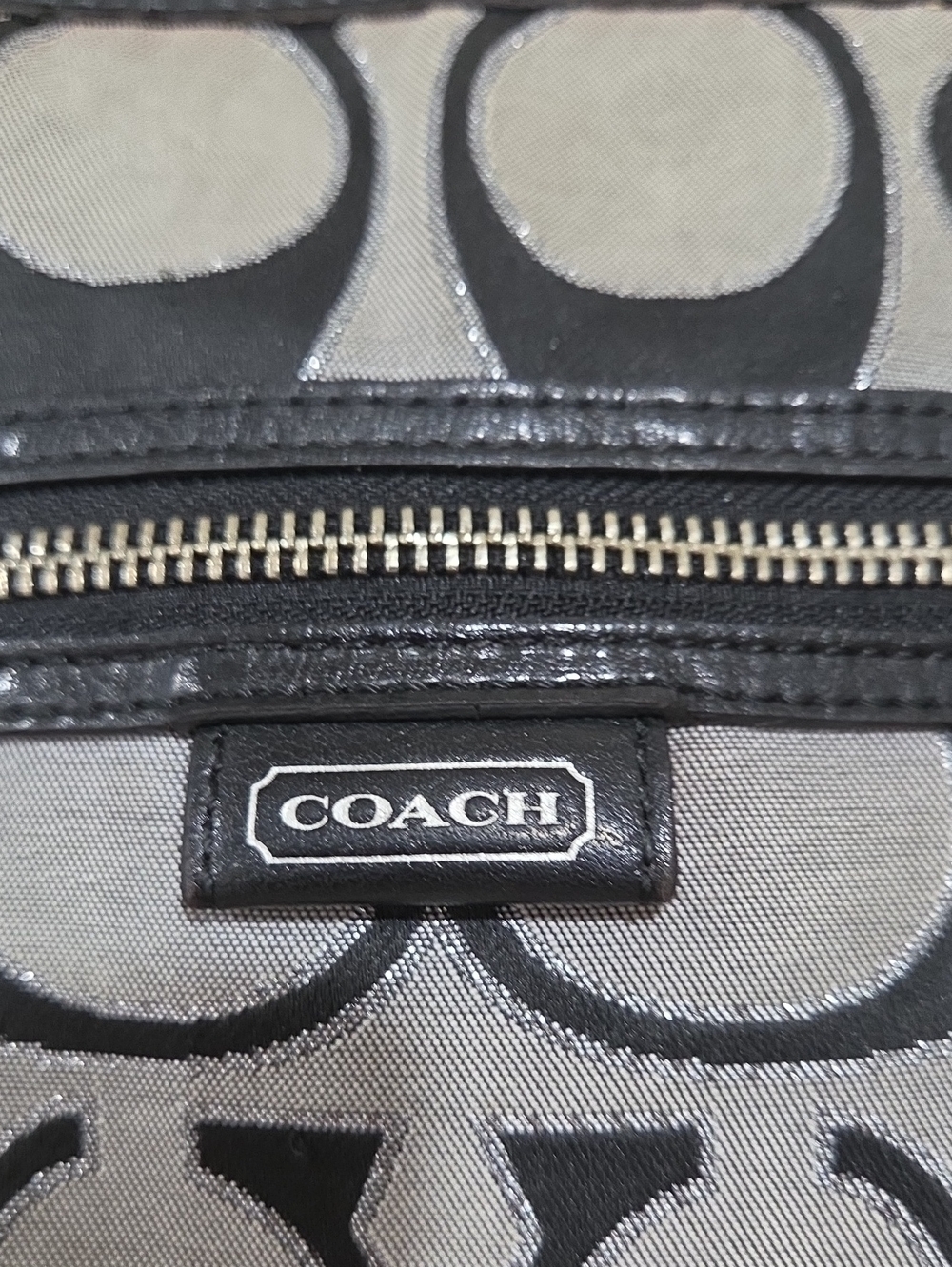 Coach Black and Gray Signature Shoulder Bag - Picture 2 of 6